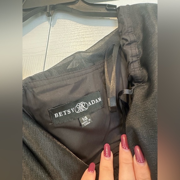 Betsy & Adam Placed Off The Shoulder Gown - Picture 5 of 5